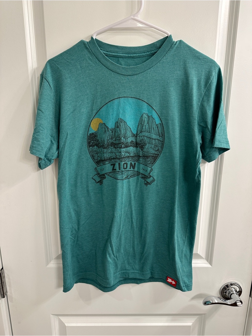 Meridian Line Zion National Park Graphic Teal Women’s T-Shirt - unisex small